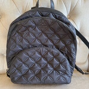 Kate Spade Quilted Gray Backpack